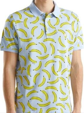 United Colors Of Benetton Banana Print Polo Shirt Size Large